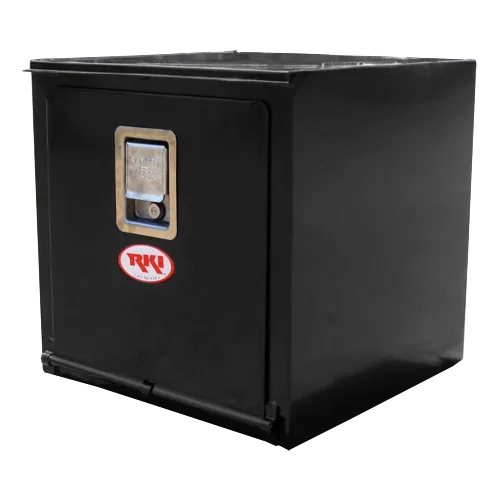 H181818 – RKI Tool Box, Underbody Single Lid Powder Coated Black Steel 18 Inch Length x 18 Inch Width x 18 Inch Heigh...
